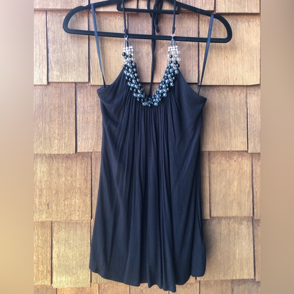 2-Halter Tops Bundle! Apt9 Plum & BWear Black Size-L Embellished Beaded Neckline - Picture 5 of 16